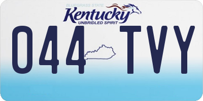 KY license plate 044TVY
