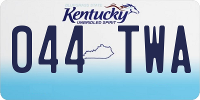 KY license plate 044TWA