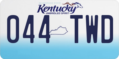 KY license plate 044TWD