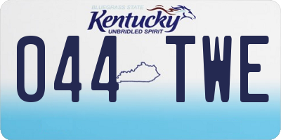 KY license plate 044TWE