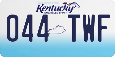 KY license plate 044TWF