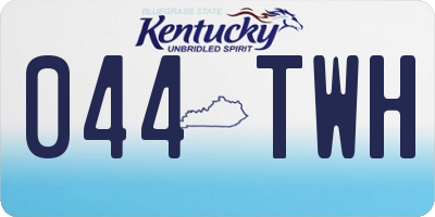 KY license plate 044TWH