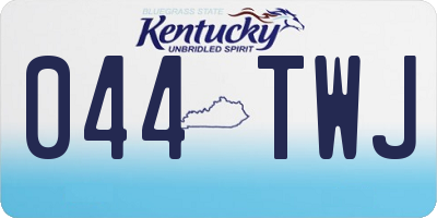 KY license plate 044TWJ