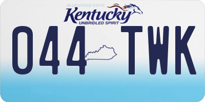 KY license plate 044TWK