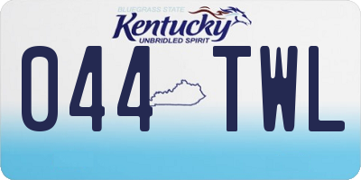 KY license plate 044TWL