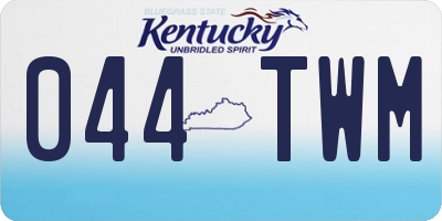 KY license plate 044TWM
