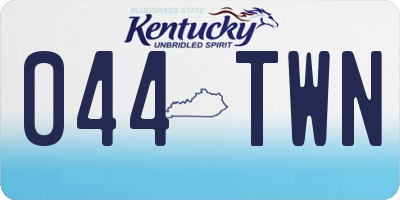 KY license plate 044TWN