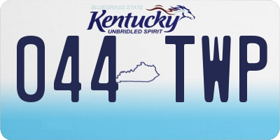 KY license plate 044TWP