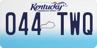 KY license plate 044TWQ