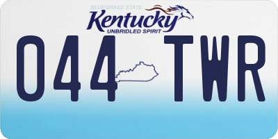 KY license plate 044TWR