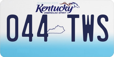 KY license plate 044TWS