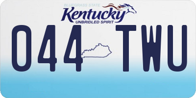KY license plate 044TWU