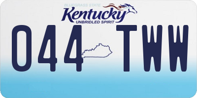 KY license plate 044TWW