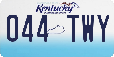 KY license plate 044TWY