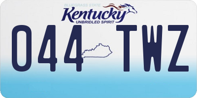 KY license plate 044TWZ