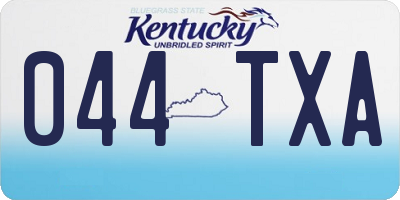 KY license plate 044TXA