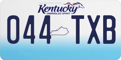 KY license plate 044TXB