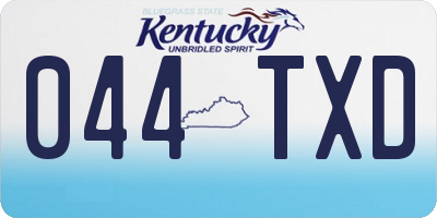 KY license plate 044TXD