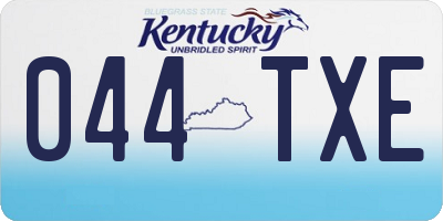 KY license plate 044TXE