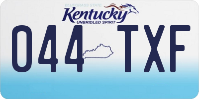 KY license plate 044TXF