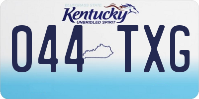 KY license plate 044TXG