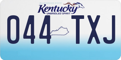 KY license plate 044TXJ