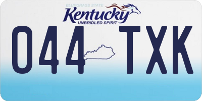 KY license plate 044TXK