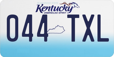 KY license plate 044TXL