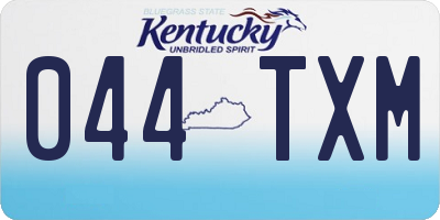 KY license plate 044TXM