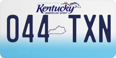 KY license plate 044TXN