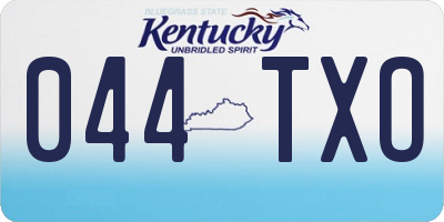 KY license plate 044TXO