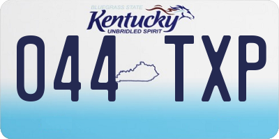 KY license plate 044TXP