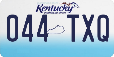KY license plate 044TXQ