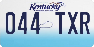 KY license plate 044TXR