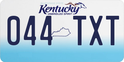 KY license plate 044TXT