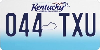 KY license plate 044TXU