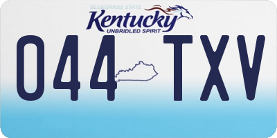 KY license plate 044TXV