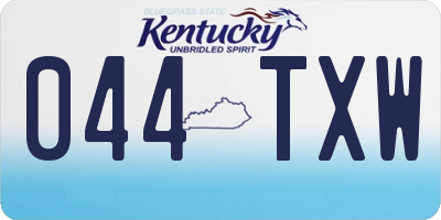 KY license plate 044TXW
