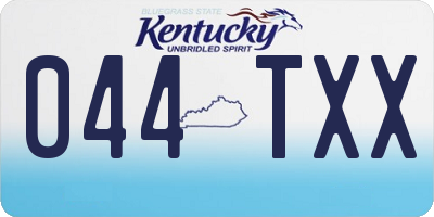 KY license plate 044TXX