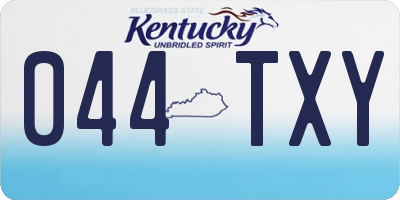 KY license plate 044TXY