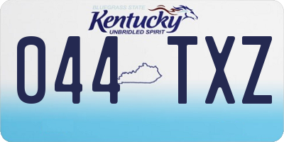 KY license plate 044TXZ