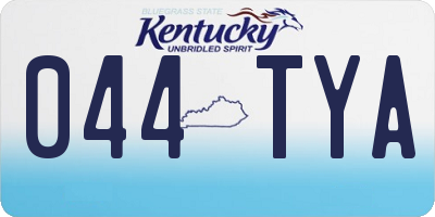 KY license plate 044TYA