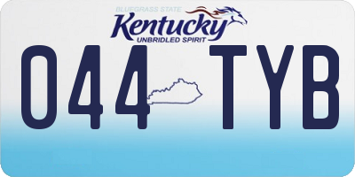 KY license plate 044TYB