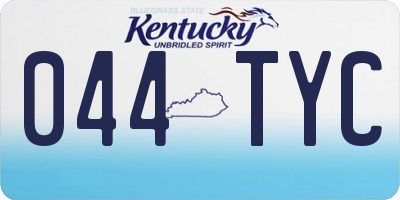 KY license plate 044TYC