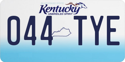 KY license plate 044TYE