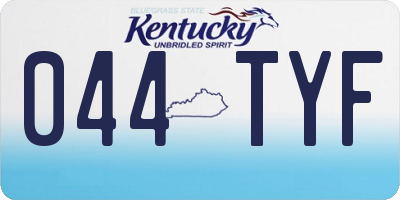 KY license plate 044TYF