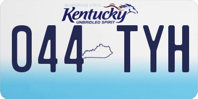 KY license plate 044TYH