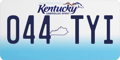 KY license plate 044TYI