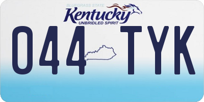 KY license plate 044TYK