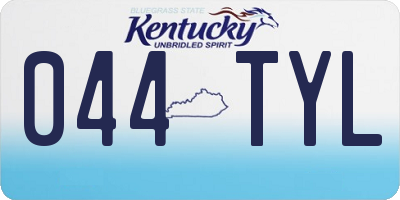 KY license plate 044TYL